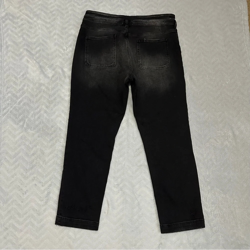 Anthropologie Pilcro High Rise Slim Utility Button Up Jeans Black‎ Size 31 - Picture 3 of 8